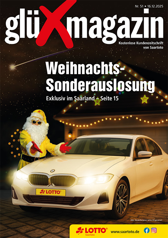 Titelseite des 'gl&uuml;Xmagazin', Ausgabe Nr. 50vom 9. Dezember 2025 