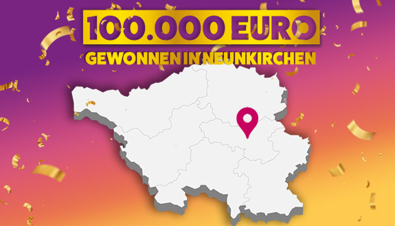 Saarlandkarte Gl&uuml;cksspirale Gewinn