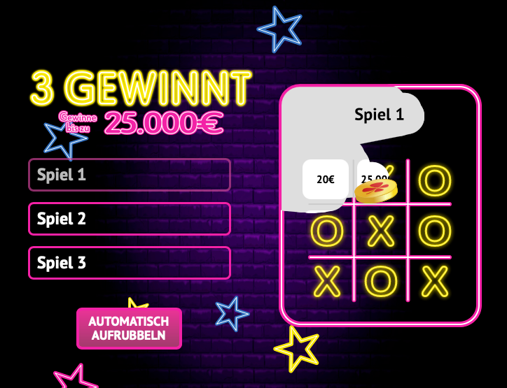 Online Los 3 Gewinnt Aufrubbeln