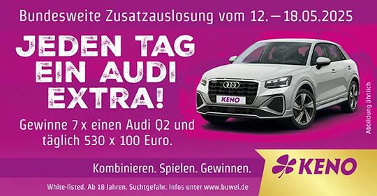 Audi Q2 gewinnen bei Keno