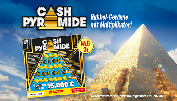 Rubbellos Cash Pyramide von Saartoto