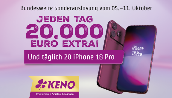 T&auml;glich extra Gewinne bei KENO