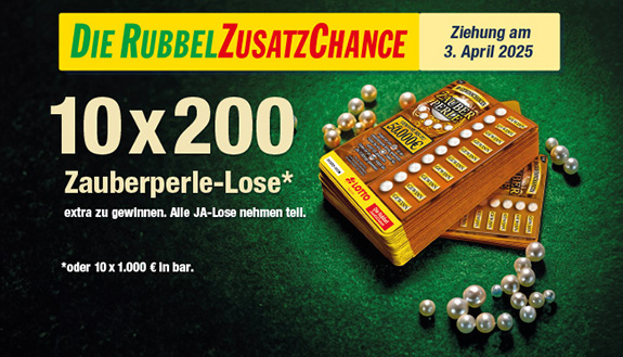 Ziehung der RubbelZusatzChance am 3. April 2025