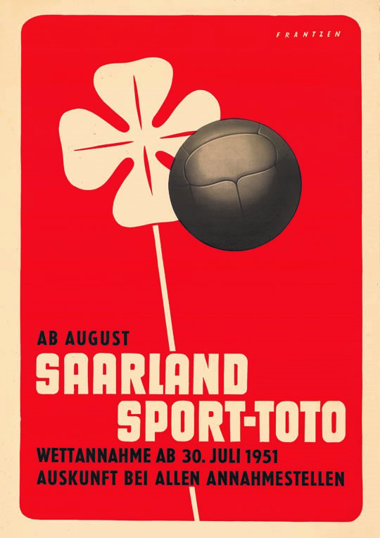 Erstes Plakat von Saartoto aus dem Jahr 1951