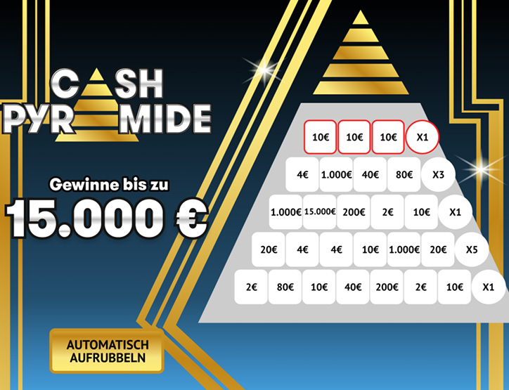 Cash Pyramide Online aufgerubbelt