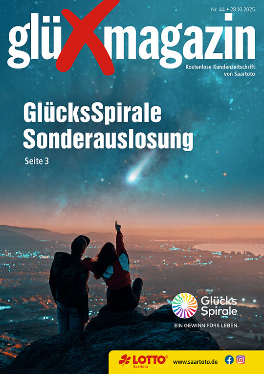 Titelseite des 'glüXmagazin', Ausgabe Nr. 44 vom 28. Oktober 2025 