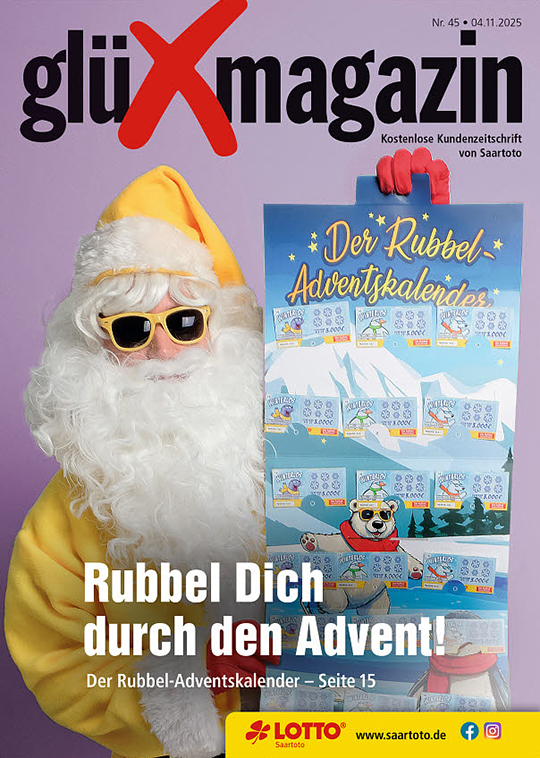 Titelseite des 'glüXmagazin', Ausgabe Nr. 45 vom 4. November 2025 
