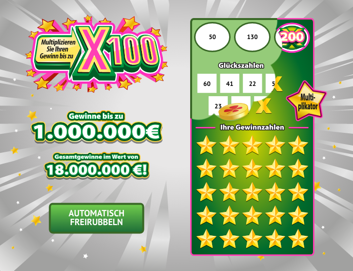 Online Rubbellos X100 Start