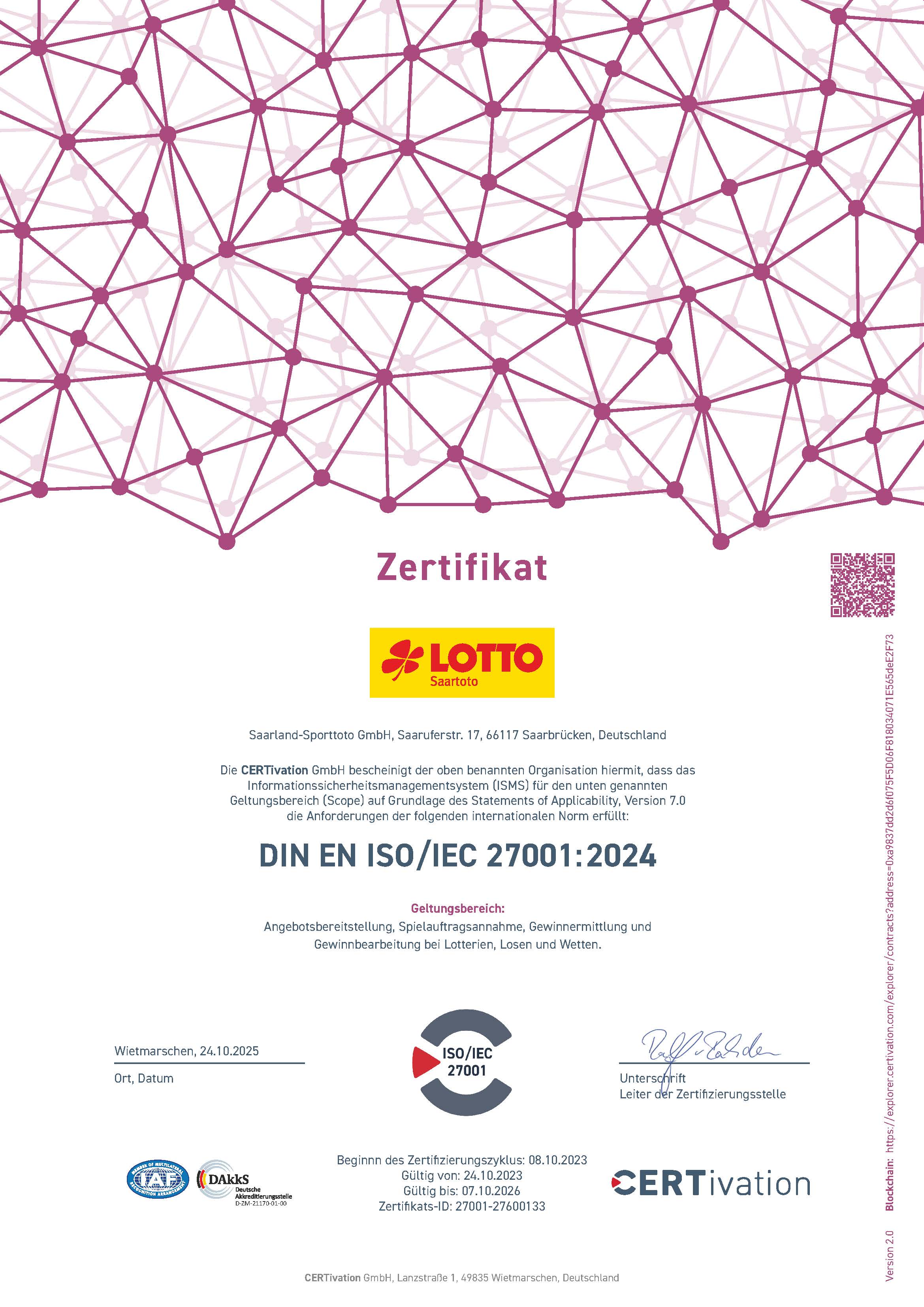 CERTivation GmbH Zertifikat Sicherheitsstandard